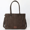 ADBG1553 American Darling Western Genuine Suede Leather Tote Bag with Buck Stitching | Handcrafted Everyday Tote