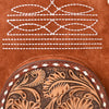 ADBG1574 American Darling Genuine Suede Leather Backpack Bag with Hand Tooled Floral Front & Buck Stitch Accents