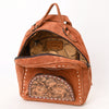 ADBG1574 American Darling Genuine Suede Leather Backpack Bag with Hand Tooled Floral Front & Buck Stitch Accents