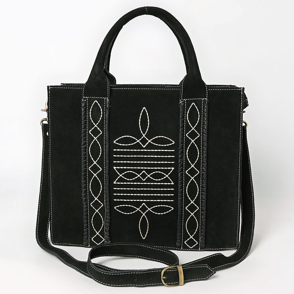 ADBGA607 American Darling Boot Stitched Braided Genuine Suede Leather Tote Bag