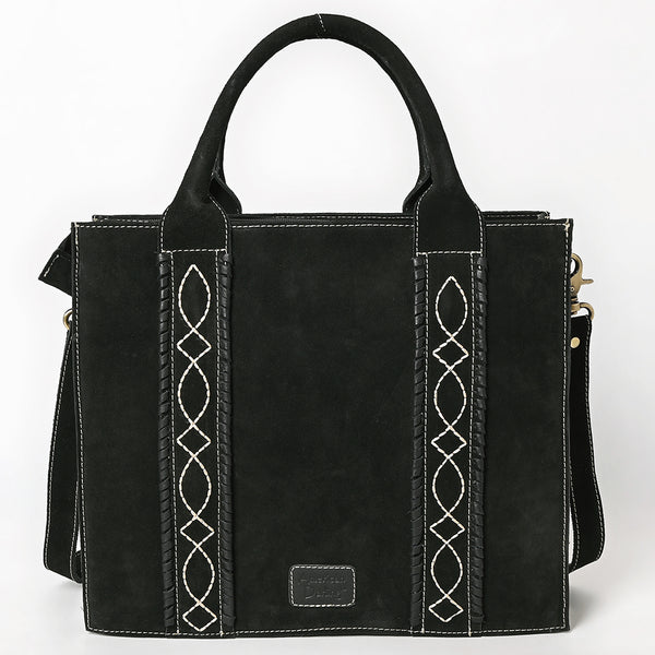 ADBGA607 American Darling Boot Stitched Braided Genuine Suede Leather Tote Bag
