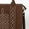 ADBGA607 American Darling Boot Stitched Braided Genuine Suede Leather Tote Bag