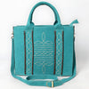 ADBGA607 American Darling Boot Stitched Braided Genuine Suede Leather Tote Bag
