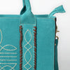 ADBGA607 American Darling Boot Stitched Braided Genuine Suede Leather Tote Bag