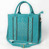 ADBGA607 American Darling Boot Stitched Braided Genuine Suede Leather Tote Bag