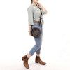 ADBGA620 American Darling Boot Stitched Genuine Suede Leather Canteen Bag