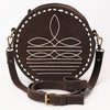 ADBGA620 American Darling Boot Stitched Genuine Suede Leather Canteen Bag