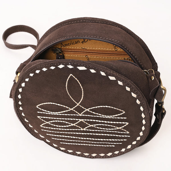 ADBGA620 American Darling Boot Stitched Genuine Suede Leather Canteen Bag