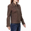 ADJKTLTR04 Genuine Vintage Leather Women Shirt Jacket Dress