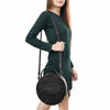 ADBG1563D American Darling Western Genuine Leather Canteen Bag | Black Crocodile Embossed Round Crossbody