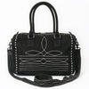 ADBG1585A American Darling Western Genuine Leather Duffel Bag with Genuine Suede Finish & Boot-Stitched Detailing