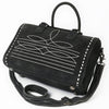 ADBG1585A American Darling Western Genuine Leather Duffel Bag with Genuine Suede Finish & Boot-Stitched Detailing