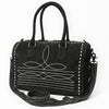 ADBG1585A American Darling Western Genuine Leather Duffel Bag with Genuine Suede Finish & Boot-Stitched Detailing