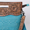 ADBG1584 American Darling Hand-Tooled Western Leather Cross Body Bag with Fringe & Carved Detailing