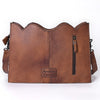 ADBG1586 American Darling Hair-On Cowhide Western Leather Cross Body Bag with Tooled Floral Detailing