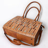 ADBG1595 American Darling Hand-Tooled Leather Tote Bag with Western Arrow Carving & Full-Grain Detailing