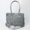 ADBG1539 American Darling Western Leather Tote Bag with Hand-Tooled Floral Design & Adjustable Strap Genuine Full-Grain Leather