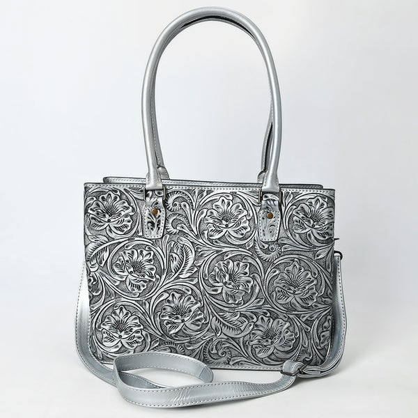 ADBG1539 American Darling Western Leather Tote Bag with Hand-Tooled Floral Design & Adjustable Strap Genuine Full-Grain Leather