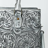 ADBG1539 American Darling Western Leather Tote Bag with Hand-Tooled Floral Design & Adjustable Strap Genuine Full-Grain Leather