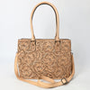 ADBG1539 American Darling Western Leather Tote Bag with Hand-Tooled Floral Design & Adjustable Strap Genuine Full-Grain Leather