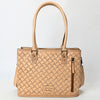 ADBG1539 American Darling Western Leather Tote Bag with Hand-Tooled Floral Design & Adjustable Strap Genuine Full-Grain Leather
