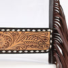 ADBGZ889 Clear Fringe Crossbody with Tooled Leather Trim | American Darling