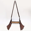 ADBGZ889 Clear Fringe Crossbody with Tooled Leather Trim | American Darling