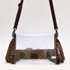 ADBGZ889 Clear Fringe Crossbody with Tooled Leather Trim | American Darling