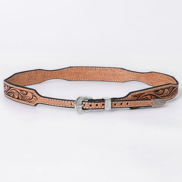 ADHTBR119 Hand tooled Genuine American Leather Hatband Unisex