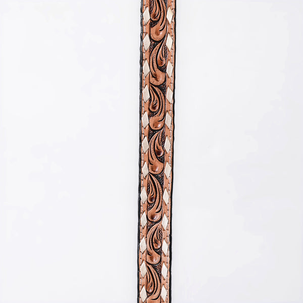 ADHTBR121 Hand tooled Genuine American Leather Hatband Unisex