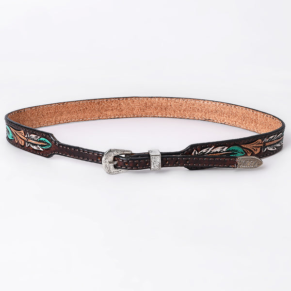 ADHTBR124 Hand tooled Genuine American Leather Hatband Unisex