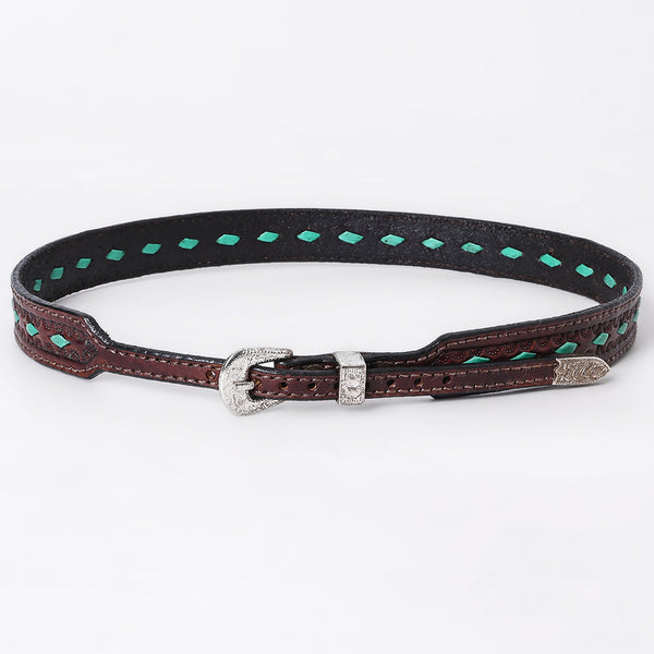 ADHTBR130 Hand tooled Genuine American Leather Hatband Unisex
