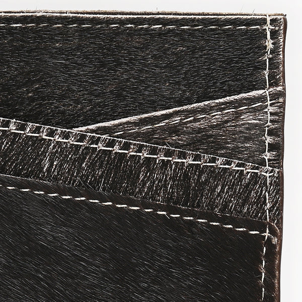 ADCCM102 Hair-On Cowhide Leather Card Holder - Western Slim Wallet