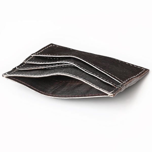 ADCCM102 Hair-On Cowhide Leather Card Holder - Western Slim Wallet