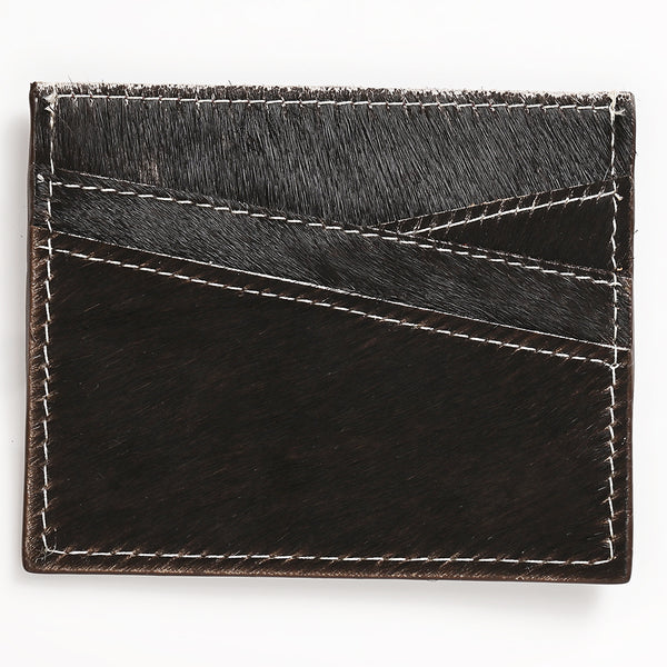 ADCCM102 Hair-On Cowhide Leather Card Holder - Western Slim Wallet