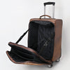 ADBG1599 American Darling Western Genuine Leather Travel Case with Hair-On Cowhide & Hand-Tooled Detailing