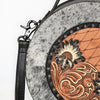 ADBG1600 American Darling Western Genuine Leather Canteen Bag with Hand-Tooled Detailing & Hair-On Accents