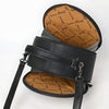 ADBG1600 American Darling Western Genuine Leather Canteen Bag with Hand-Tooled Detailing & Hair-On Accents