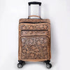 ADBG1601 American Darling Western Hand-Tooled Leather Travel Case with Floral Carving | Premium Genuine Leather Luggage