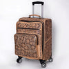 ADBG1601 American Darling Western Hand-Tooled Leather Travel Case with Floral Carving | Premium Genuine Leather Luggage
