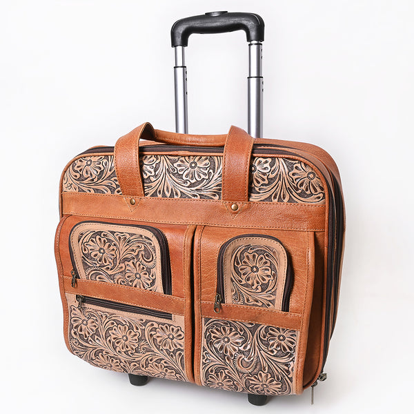 ADBG1602 American Darling Western Leather Travel Case with Hand Tooled Floral Design Genuine Full-Grain Craftsmanship