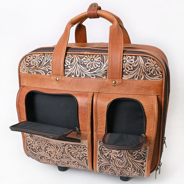 ADBG1602 American Darling Western Leather Travel Case with Hand Tooled Floral Design Genuine Full-Grain Craftsmanship