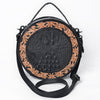 ADBG1604 American Darling Western Genuine Leather Hand-Tooled Canteen Bag with Floral Carving