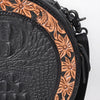 ADBG1604 American Darling Western Genuine Leather Hand-Tooled Canteen Bag with Floral Carving