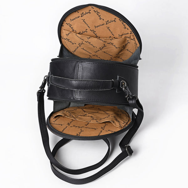 ADBG1604 American Darling Western Genuine Leather Hand-Tooled Canteen Bag with Floral Carving