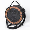 ADBG1604 American Darling Western Genuine Leather Hand-Tooled Canteen Bag with Floral Carving