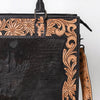 ADBG1605 American Darling Western Genuine Crocodile-Embossed Leather Hand-Tooled Tote Bag with Floral Carving