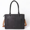 ADBG1605 American Darling Western Genuine Crocodile-Embossed Leather Hand-Tooled Tote Bag with Floral Carving
