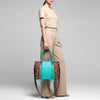 ADBG1607 American Darling Western Genuine Leather Hand-Tooled Tote Bag with Fringe and Buck-Stitched Detailing