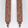 ADBT147 Wide Hand-Tooled Leather Bag Strap with Whipstitch Edges - Western Floral Carved Replacement
